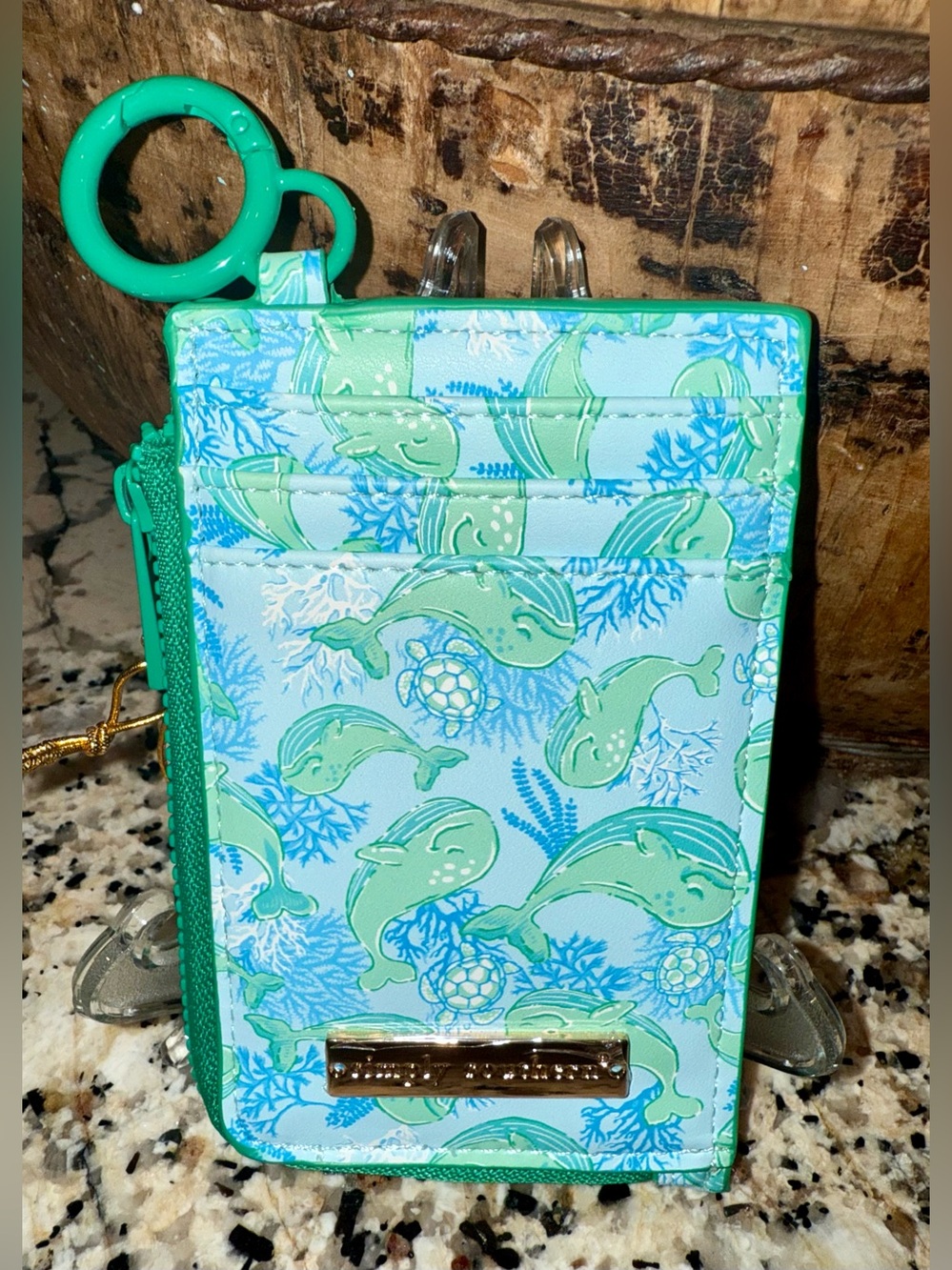 NWT Simply Southern Printed Whale ID Coin Wallet